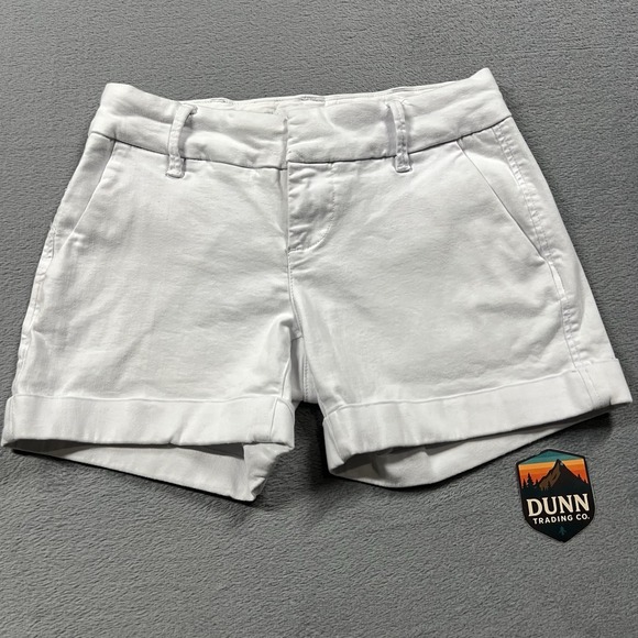 Dear John Pants - Dear John Shorts Womens 25 White Hampton 4" Cuffed Chino Mid Rise Pockets